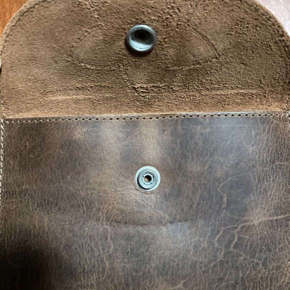 Women Leather Flower Card Wallet Brown By Heathers - Picture 5 of 6